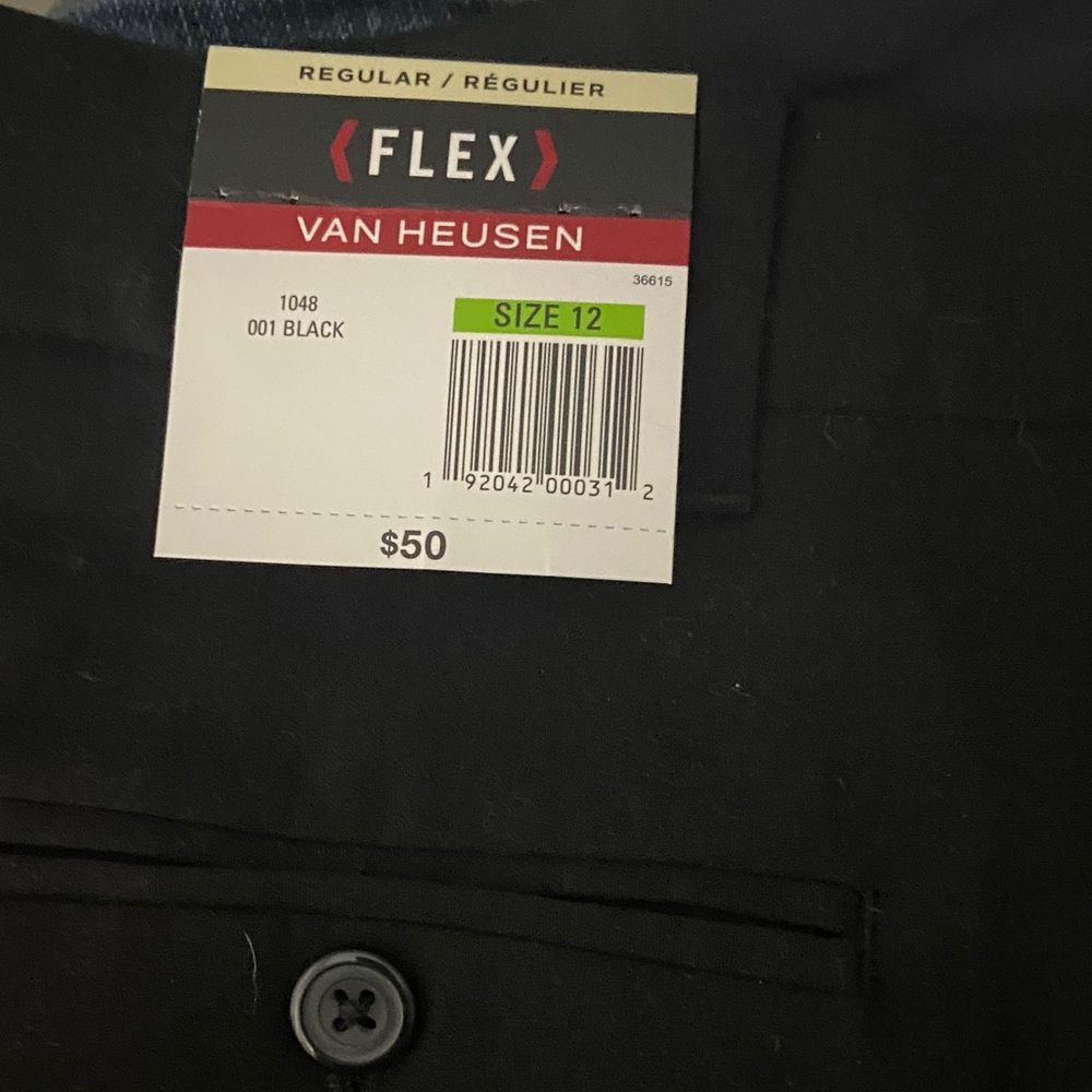 Boys Size 12, Van Heusen Black FLEX Dress Pants NWT